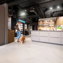 A unique flooring solution to showcase stylish kitchen designs 