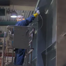 Man spraying paint