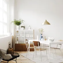 living room with neutral colours on walls and furniture